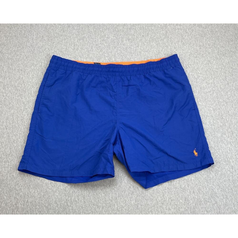 Polo Ralph Lauren Swim Trunks Mens XL Blue Drawstring 6" Inseam Logo